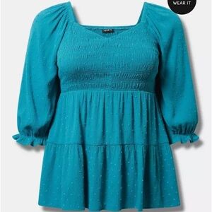 NWT - Torrid Tiered Top - 3X - Blue